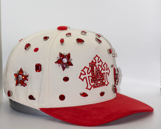 LA Dodgers cross (beige, Red)